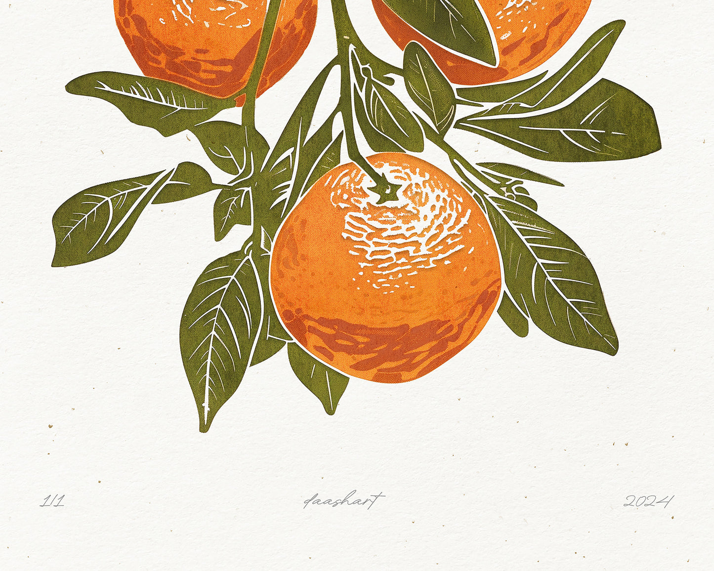 Living room wall art	Nature lover gift	Printable linocut	fruit prints lino	Sage green oranges	foraged texture	Cottagecore decor	Digital downloadable	kitchen Bedroom	linogravure poster	Relief vintage print	modern branch	large retro download