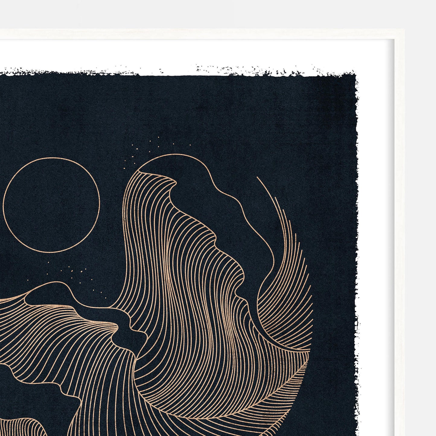 Black bronze black Abstract waves moon lines Printable wall art coastal maritime hampton nautical digital poster