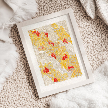 Funny Autumn Forest First Snow Red House Village Printable Linocut Prints Warm Earth Tones Large Kids Bedroom Wall Art Decor Digital Poster 
downloadable, wellness home gift unique, heirloom gift, vintage poster, grandmother gift, new beginnings gift, slow life, grandma gift, going away gift for coworker, godparent gift, godmother gift, neutral art, Whimsical, printable wall art, girlfriend gift, gift for the home, gift for best friend female, foraged wall art, Floral wall art, Farmhouse wall decor