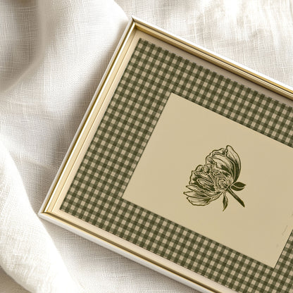 Printable Sage Green Gingham Peony Flower Linocut Prints Retro Cottagecore Chateaucore Checkered Wall Art Reading Nook Decor Digital Poster
wall hanging, Vintage art, trendy wall art, thank you gift boss, downloadable art, teacher appreciation gift, Summer wall art, sister in law gift, shelf decor, self gift, creative workspace, Folk botanical, rustic, Retro, retirement gift, contemporary, scandinavian, digital download, realtor closing gift, Xmas present, Woodland fairytale, plant lover gift