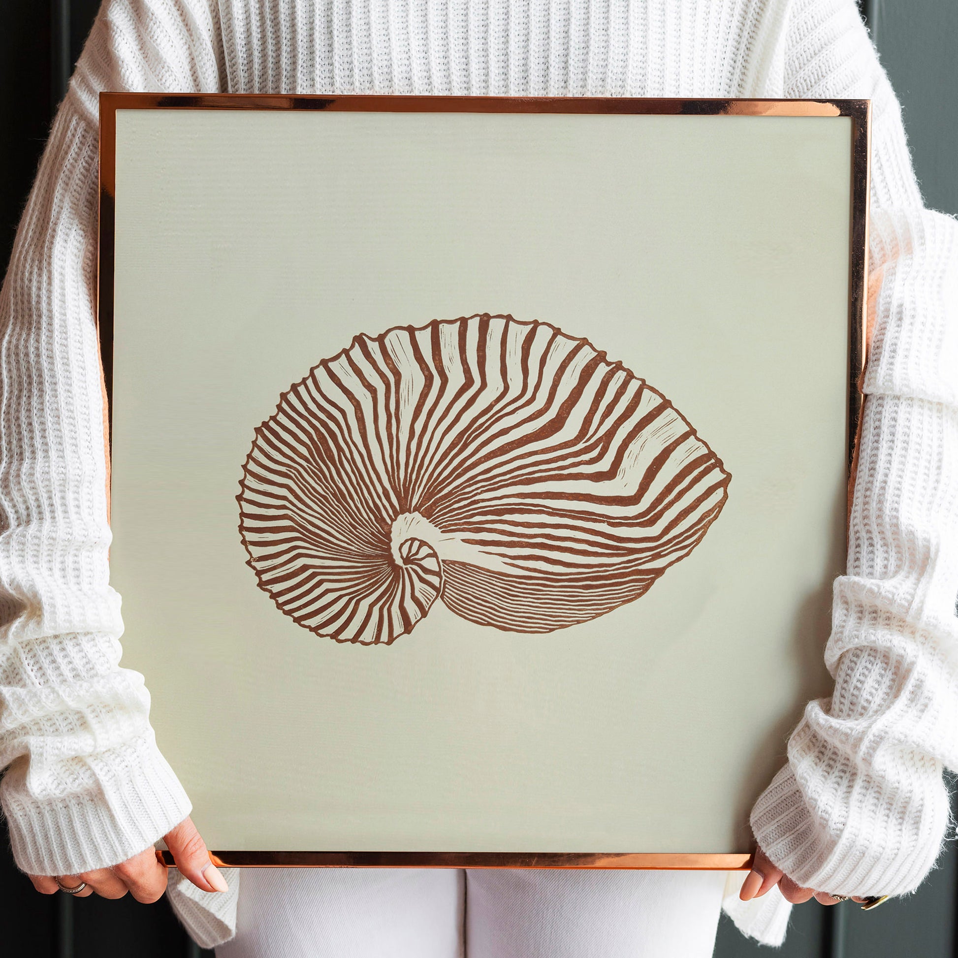hampton decor abstract brown sea shell linocut print summer wall art original artwork classical relief lino maritime living linogravure 
housewarming gift, new apartment gift, staircase wall art, eclectic, minimalist Nature original art,&nbsp;mindfulness nature lover gift, reading nook decor, mothers day gift ideas, mothers day gift from daughter, mothers day gift, mother in law gift, mom birthday gift, Modern kitchen art, long distance gift, laundry room minimalist, Living room wall art, Linoleum print