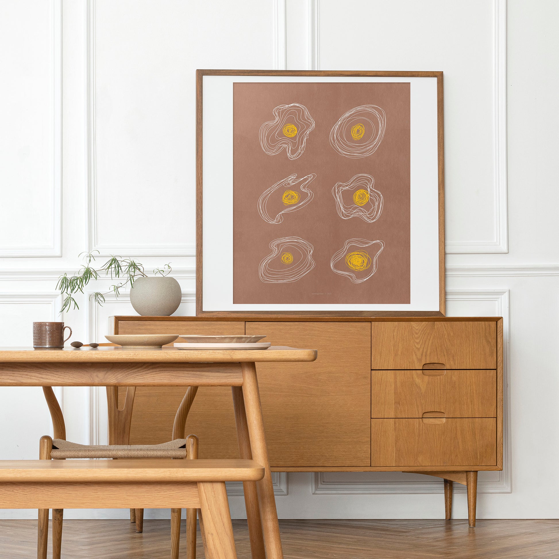 Trendy mocha mousse abstract lines eggs Printable wall art poster girlfriend gift, sister gift, big sister gift, daughter gift, best man gift, wife gift, brother gift dining room