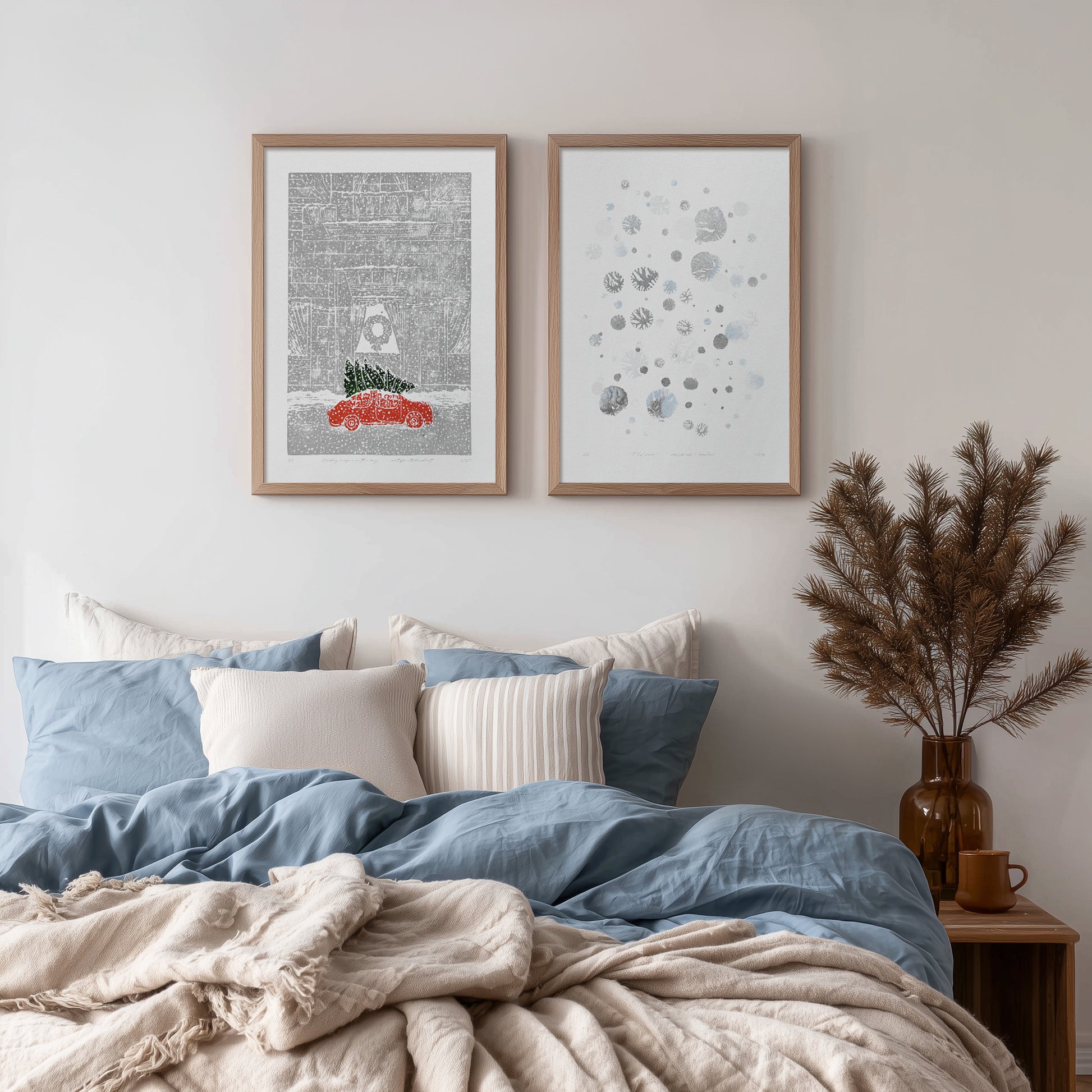 Retro Winter Gallery Wall Set 2 Christmas Tree Red Car Snowy Cityscape Printable Wall Art Snowflakes Monotype Linocut Prints Digital Poster
 nurse gift, niece gift from aunt, digital product, new mom gift, new job gift, Xmas, digital poster, New home gift, new grandma gift, new apartment, master bedroom decor, housewarming gift, new apartment gift, nature wall art, nature lover gift, mothers day gift ideas, mothers day gift from daughter, mothers day gift, mother in law gift, mom birthday gift