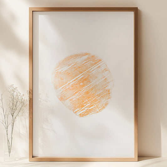beige circle woodcut print printmaking relief original artwork large wall art living room autumn bedroom decor one of a kind black friday sale cyber monday sale contemporary minimalist classical style relief first home cozy fall seasonal thanksgiving table thoughtful nature lover farmhouse home office hostess thank you cottagecore foraged handprinted rustic farm self sister mom mother hostess new apartment grandmother godmother wife woman kitchen handmade dining for Her Thankful Entryway Dorm