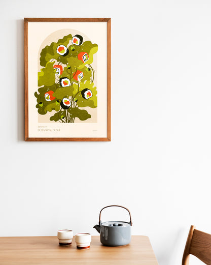 Japanese Botanical vintage sushi poster for modern kitchen and dining room decor Printable wall art INSTANT DOWNLOAD