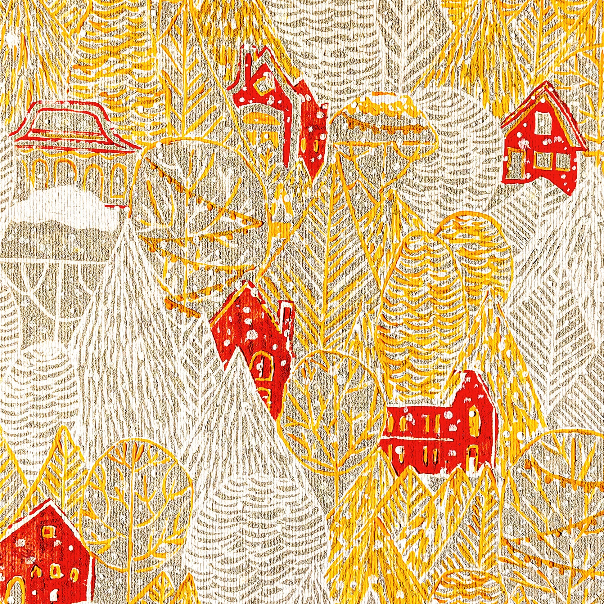 Yellow gray funny modern autumn magical forest first snow red house village printable wall art large linocut prints warm earth tones kids room decor bedroom wall decor digital poster instant download holiday season foraged thanksgiving table self gift affordable lino download rustic fall living room nature thank you mom aesthetic home office housewarming new home modern downloadable hanging moody kitchen dining dorm laundry mom mother grandmother sister wife women farm hostess girlfriend