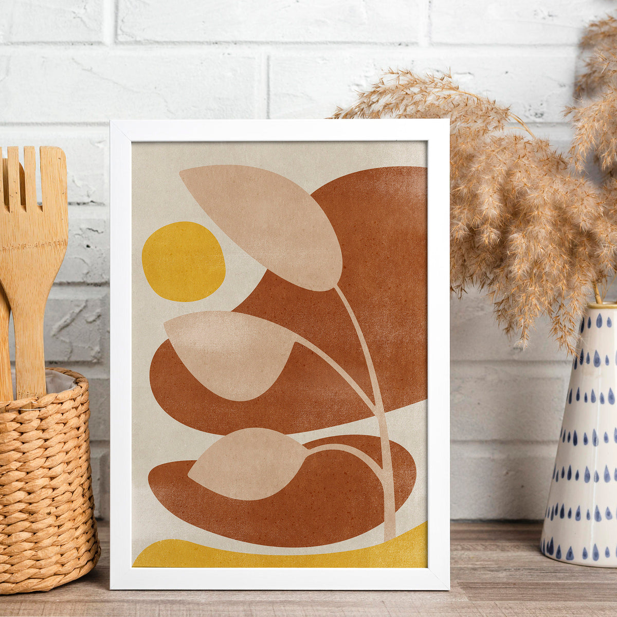 Yellow modern neutral art warm earth tones abstract prints leaves plant retro vintage terracotta color boho landscape printable wall art contemporary living room reading nook decor digital poster instant download 
godparent gift, godmother gift, girlfriend gift, Fall Gift, Gratitude Gift for Mentor, gift for the home, gift for best friend, female, foraged wall art, Farmhouse wall decor, farm kitchen wall art, entryway wall art, dorm room decor, diy gift, Dining Room Decor
