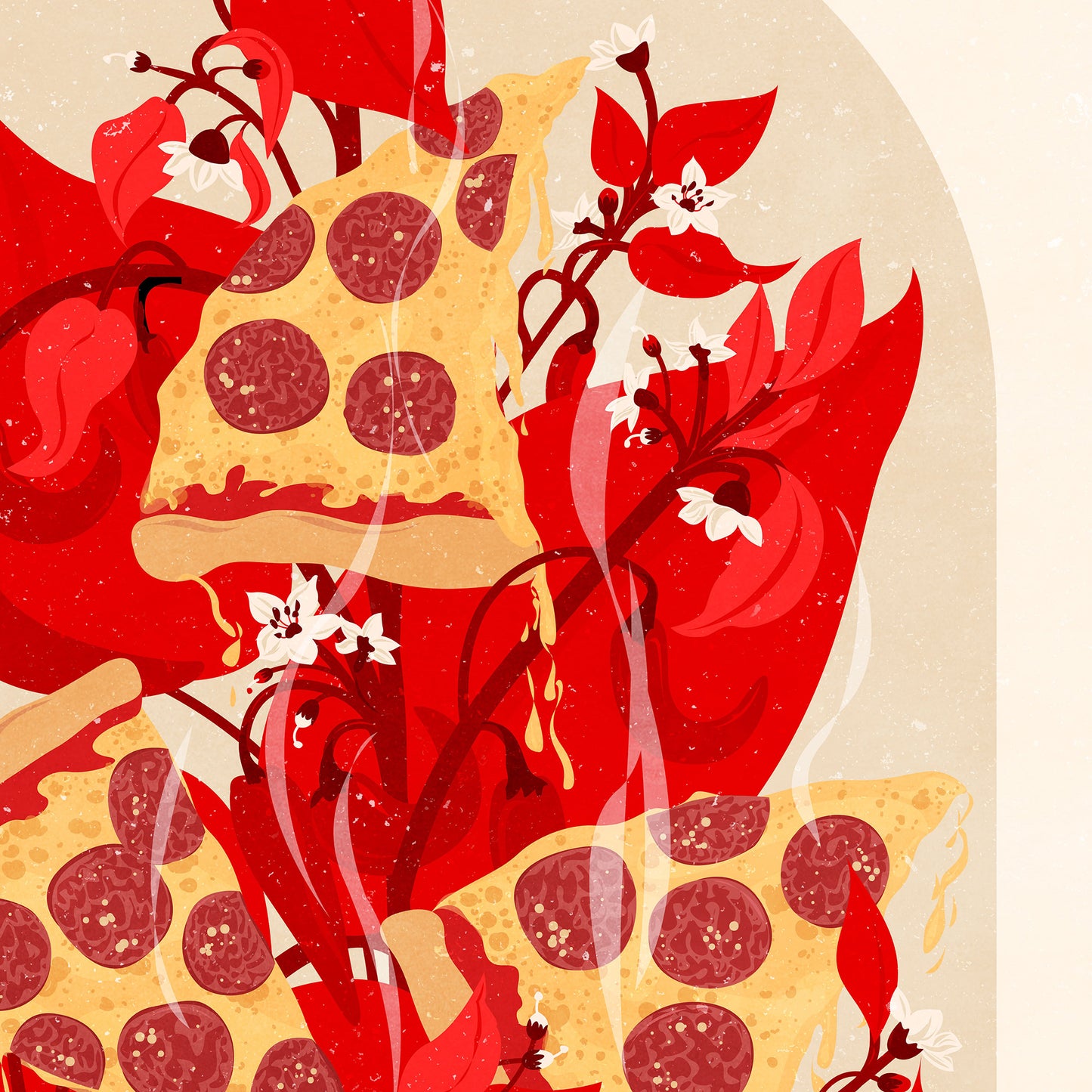 Maximalist Pepperoni Pizza Blooming Chili Pepper Plant Printable Wall Art Botanical Prints Modern Kitchen Decor Fast Food Digital Poster bold and spicy 
 staircase, above dining table wall art,heirloom gift, long distance gift, gift for husband, music room, cozy corner, glamoratti, wilderkind, gaming room, nature, rustic eclectic, textured, 30th birthday gift for her, fairy art, boyfriend birthday gift, headboard, eat in kitchen wall art, gallery wall hallway, mindfulness decor, laundry, mudroom art