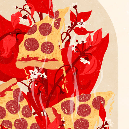 Maximalist Pepperoni Pizza Blooming Chili Pepper Plant Printable Wall Art Botanical Prints Modern Kitchen Decor Fast Food Digital Poster bold and spicy 
 staircase, above dining table wall art,heirloom gift, long distance gift, gift for husband, music room, cozy corner, glamoratti, wilderkind, gaming room, nature, rustic eclectic, textured, 30th birthday gift for her, fairy art, boyfriend birthday gift, headboard, eat in kitchen wall art, gallery wall hallway, mindfulness decor, laundry, mudroom art