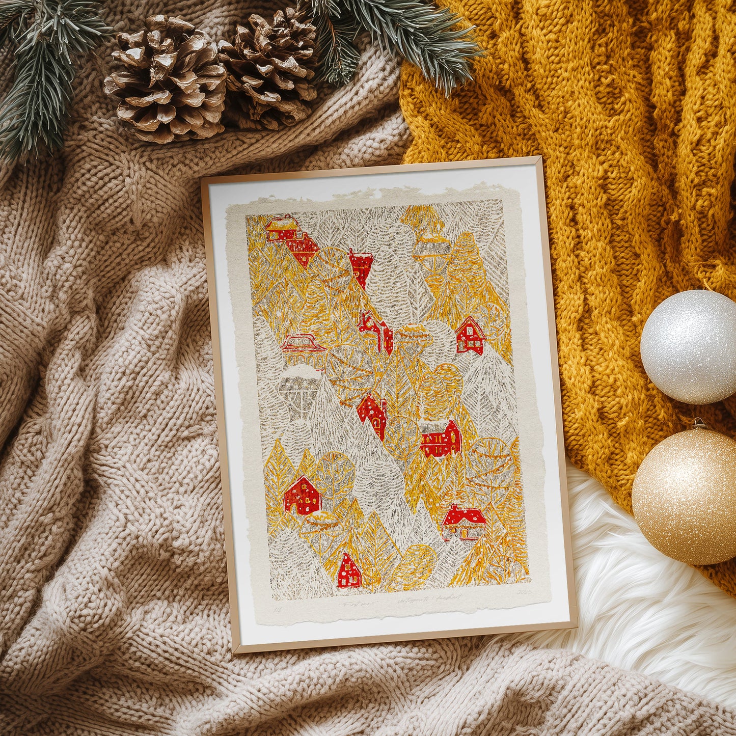 Retro Forest First Snow Red House Village Printable Linocut Prints Warm Tones Christmas Dining Kids Hallway Wall Art Decor Digital Poster
wall hanging, Vintage art, unique wall art, trendy wall art, downloadable art, teacher appreciation gift, sister in law gift, shelf decor, self gift, creative workspace, rustic, Retro, retirement gift, contemporary, scandinavian, digital download, realtor closing gift, she shed gifts, Woodland fairytale, plant lover gift, neutral earth tones