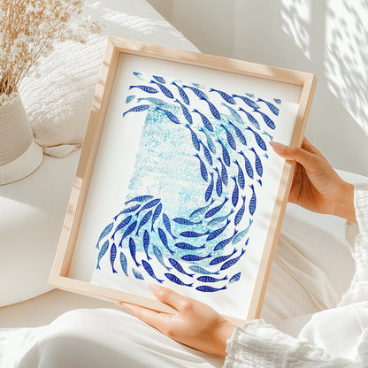 Printable blue mini fish Linocut and monotype prints nautical hampton dorm room decor, laundry room decor, mens room decor, home office decor,
new home gift, home gift unique, self gift, house warming gift, housewarming gift, thank you gift, heirloom gift, long distance gift, gift for husband, thinking of you gift, new job gift, girlfriend gift, gift for boyfriend, gift for her friend, anniversary gift, teacher appreciation gift, easter gift, grandma gift, new mom gift, grandmother gift, gift for aunt, host