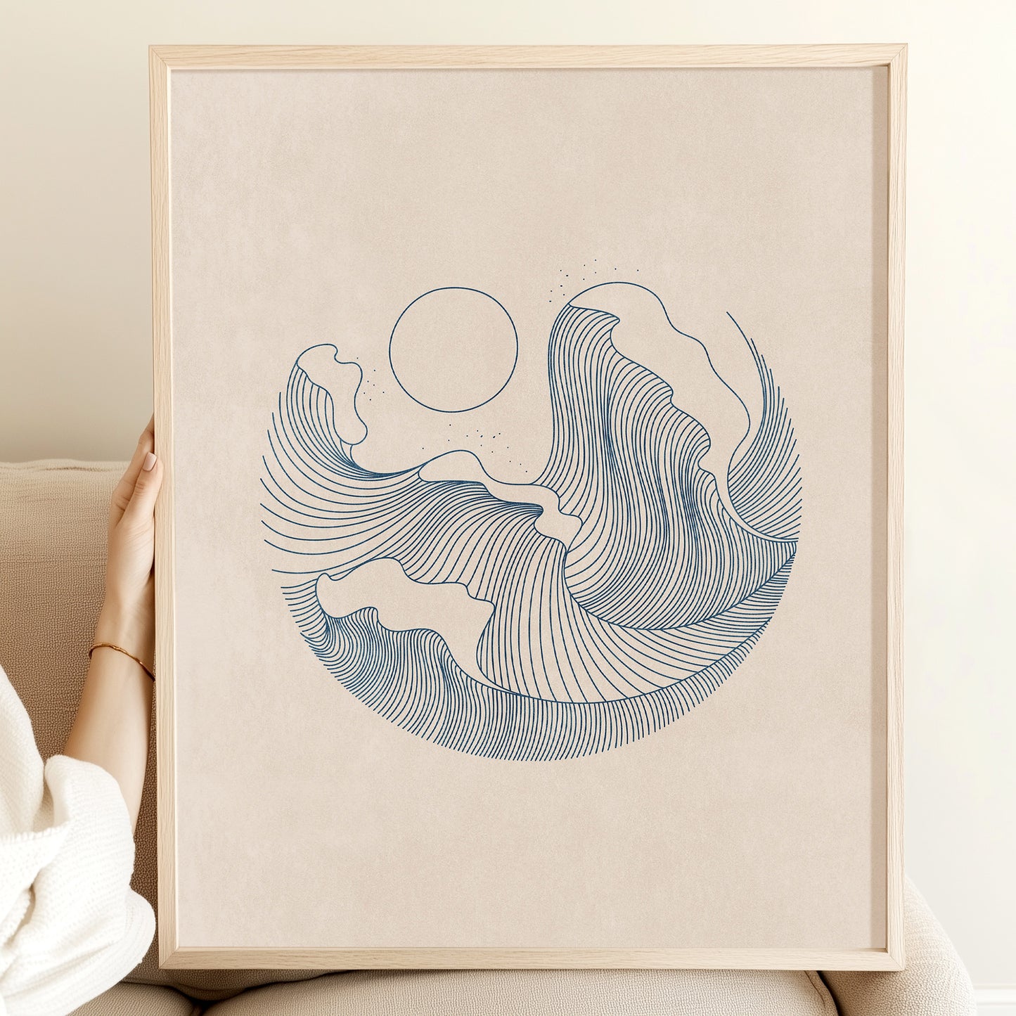 Blue abstract lines waves and sun digital poster printable wall art hampton Maritime Living coastal thanksgiving thank you gift for aunt, hostess gift, host gift, aunt gift, godmother gift, godparent gift, godfather gift, mother in law gift, daughter in law gift, sister in law gift, niece gift from aunt, new grandma gift, mothers day gift from daughter, mothers day gift ideas, gift for best friend female, college graduation gift, gift for best friend female, nurse gift, retirement gift, teacher retirement 