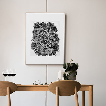 Black white art is in your heart inspirational phrase emotional quote large linocut print botanical lino magnolia flowers home office decor man cave decor sister unique gift relief linogravure monoprint tattoo
Modern kitchen art, long distance gift, laundry room minimalist, Living room wall art, Linoleum print, Linogravure, mudroom, home theater decor, Linocut print, Lino print, dopamine, craft room organization, laundry room decor, kitchen wall art, Entryway illustration print, Housewarming gift