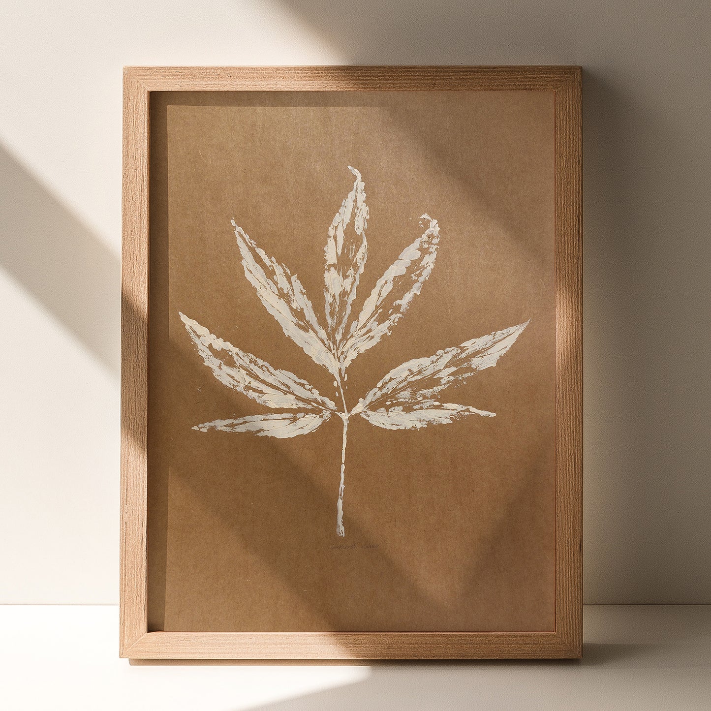 Scandinavian Plant Monotype Print Mocha Mousse Leaf Original Artwork Printmaking Modern Wall Art Bedroom Home Office Decor Hostess Nana Gift monoprint wall hanging, unique wall art, trendy, thank you gift, boss, teacher appreciation gift, Summer, Christmas, Spring wall art, sister in law gift,&nbsp; self gift, rustic wall art, retirement, One of a Kind Holiday Gift,&nbsp;Relief print, realtor closing gift