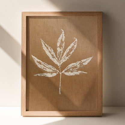 Scandinavian Plant Monotype Print Mocha Mousse Leaf Original Artwork Printmaking Modern Wall Art Bedroom Home Office Decor Hostess Nana Gift monoprint wall hanging, unique wall art, trendy, thank you gift, boss, teacher appreciation gift, Summer, Christmas, Spring wall art, sister in law gift,&nbsp; self gift, rustic wall art, retirement, One of a Kind Holiday Gift,&nbsp;Relief print, realtor closing gift