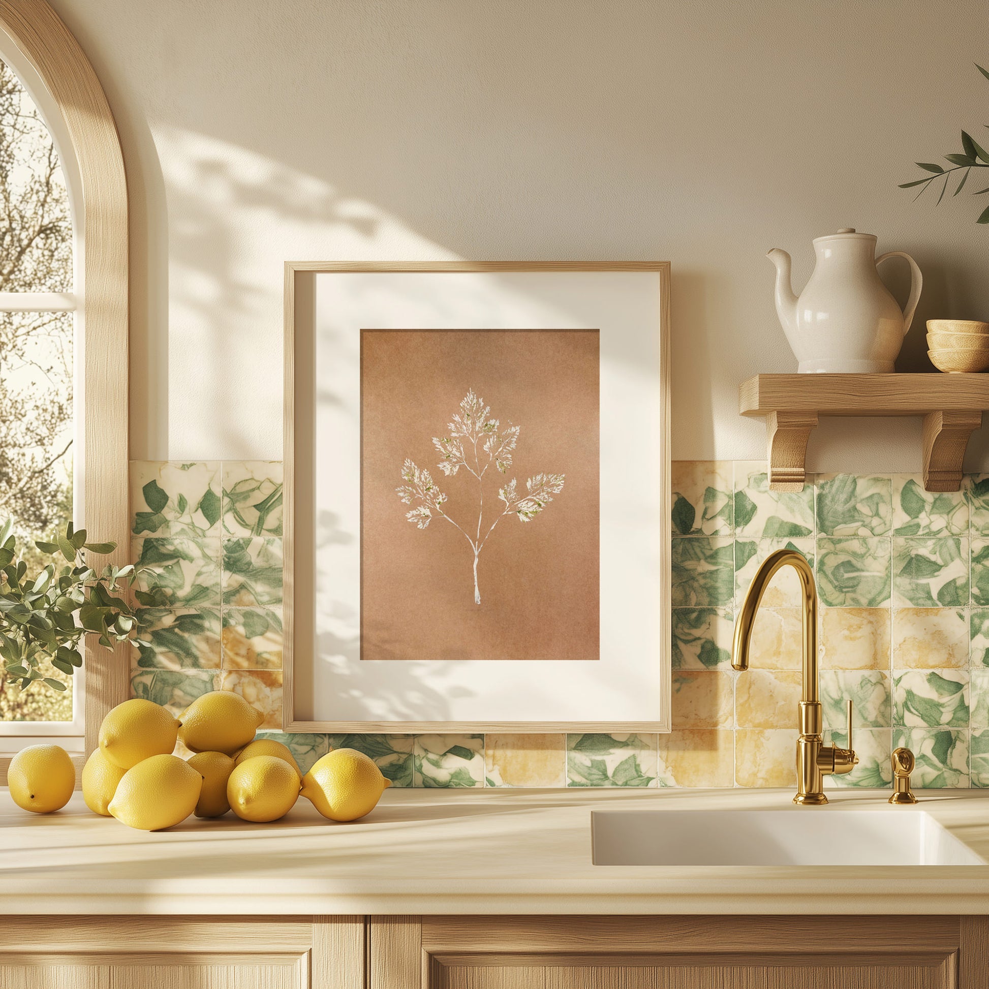 farmhouse wall decor modern kitchen parsley plant monotype print original artwork printmaking rustic fall dining room decor gift to say thanks one of a kind monoprint hostess mother christmas beige acrylic mocha mousse color leaf fall botanical gift for her grandmother cottagecore autumn relief entryway thanksgiving minimalist nature lover new home thankful to say thanks texture farm thanksgiving table entryway xmas seasonal mother thoughtful foraged self sister mom mother godmother wife woman