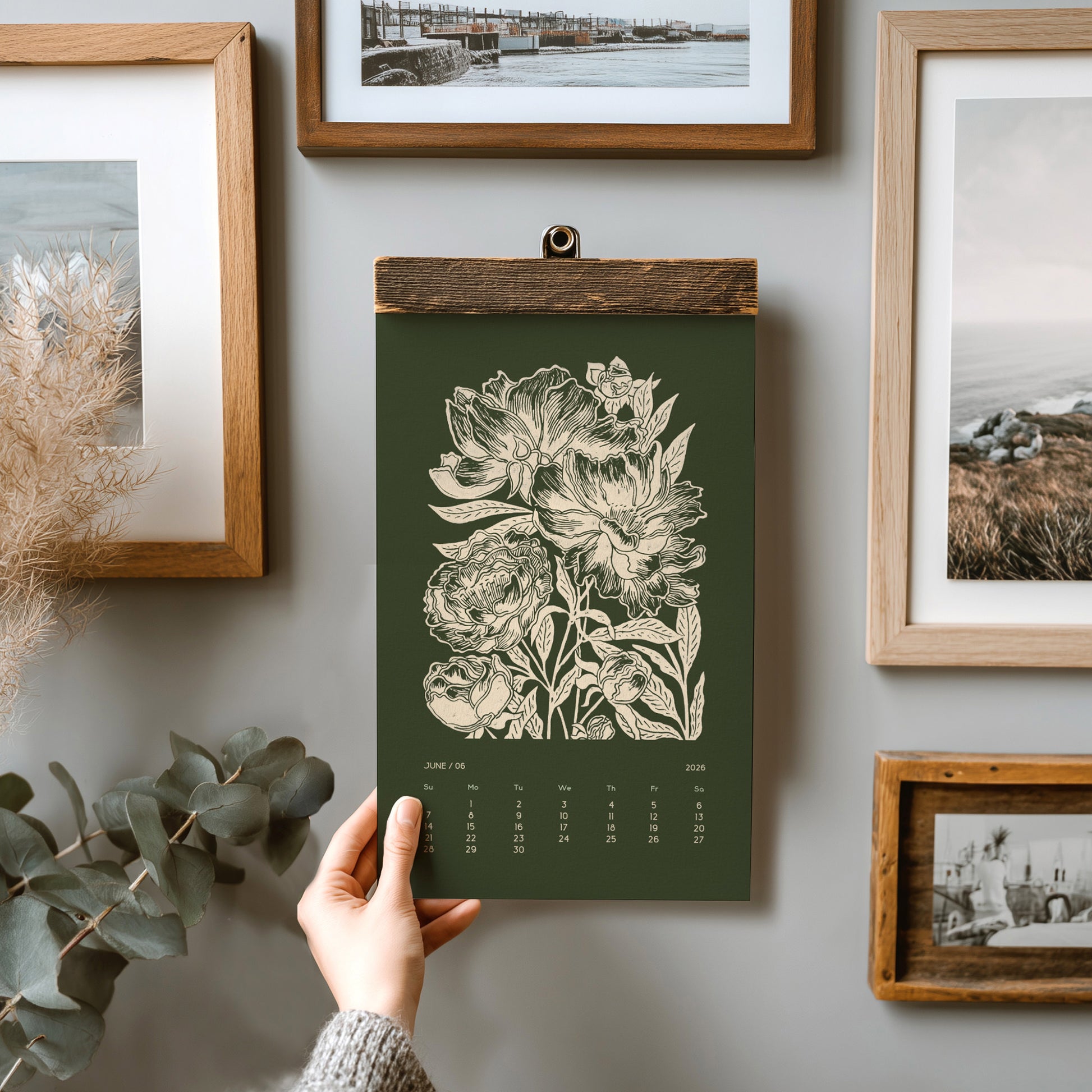 2026 wall printable calendar botanical flowers monthly 11x17in linocut prints illustrated calendar living room wall art home office decor new year hostess grandmother gift INSTANT DOWNLOAD rustic floral lino linogravure cottagecore digital product 
new year gift, christmas present, illustrated calendar, wall calendar 2026, holiday calendar 2026, instant download, digital product, downloadable art, wall hanging, unique wall art, Xmas Gift for Nature Lover, minimalist wall art, large wall art, moody wall art