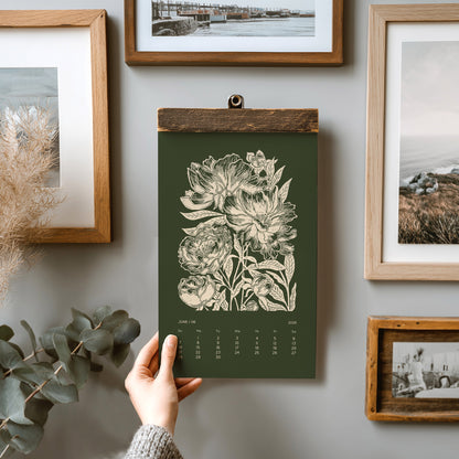 2026 wall printable calendar botanical flowers monthly 11x17in linocut prints illustrated calendar living room wall art home office decor new year hostess grandmother gift INSTANT DOWNLOAD rustic floral lino linogravure cottagecore digital product 
new year gift, christmas present, illustrated calendar, wall calendar 2026, holiday calendar 2026, instant download, digital product, downloadable art, wall hanging, unique wall art, Xmas Gift for Nature Lover, minimalist wall art, large wall art, moody wall art