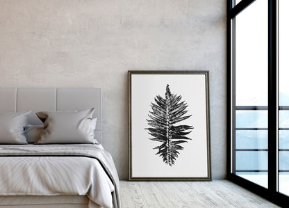 Black vintage farm fern plant Monotype prints Printable wall art Botanical minimalist poster Farmhouse foraged wall decor INSTANT DOWNLOAD Bedroom Living room Kitchen Office home workspace Housewarming New home first gift Foraged cottagecore large rustic