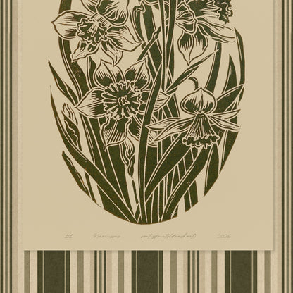 Retro Cottagecore Sage Green Daffodil Flowers Linocut Prints Floral Striped Printable Wall Grand Millennial Art Bedroom Decor Digital Poster
 biologist’s gift, therapist office art, New home gift, new grandma gift, new apartment housewarming gift, new apartment gift, nature wall art, nature lover gift, mothers day gift ideas, mothers day gift from daughter, mothers day gift, mother in law gift, mom birthday gift, Modern kitchen art, long distance gift, living room wall art, Living room wall art
