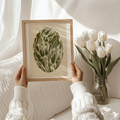 Vintage Tulips Flowers Linocut Print Wall art decor Linogravure Linocut print Lino print flower wall hanging Vintage art unique wall art trendy thank you gift boss teacher appreciation gift Summer Spring wall art sister in law gift signature shelf decor self gift Sage green color rustic wall art Retro artwork retirement Relief print realtor closing gift Printmaking art plant lover gift original illustration original artwork one of a kind office wall decor nurse gift niece gift from aunt new mom gift