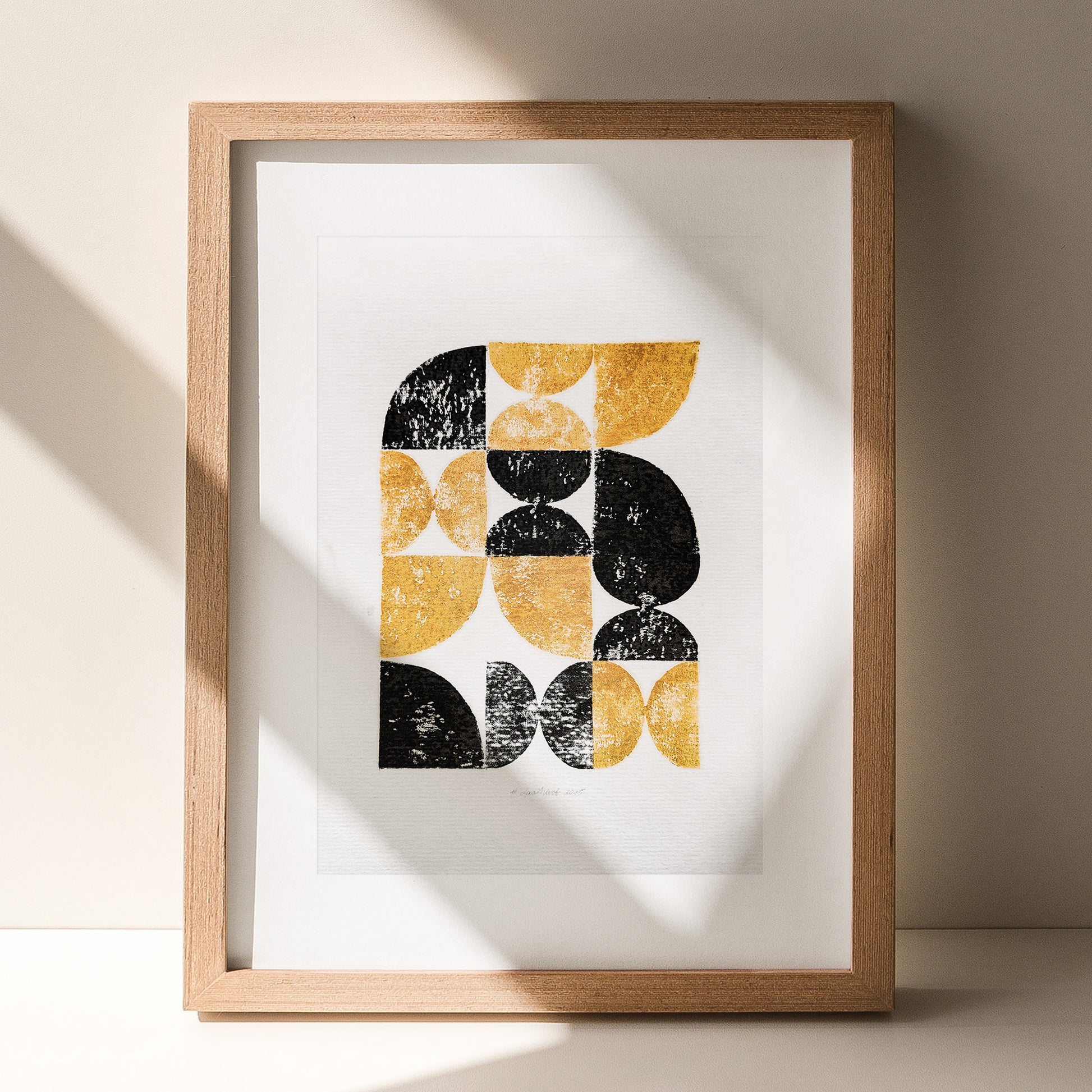 bauhaus style linocut print mid century modern relief texture man cave wall decor geometric art entryway father gift black friday sale lino linogravure printmaking cyber week deal bedroom office eco friendly contemporary abstract golden minimalist home original artwork living room statement self christmas dopamine entryway fall gift for her one of a kind bathroom scandinavian handprint unique eclectic aesthetic wall hanging kitchen dining room laundry entryway handmade housewarming new apartment