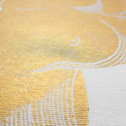 Gold antique nude woman minimal sculpture large linocut print sale home decor cheap budget discounted modern bathroom affordable gift sale original artwork aesthetic girly gift for wife ideas primary bedroom minimalist aesthetic living room wall art mid century modern classical wife daughter big sister girlfriend best friend handmade nurse mothers long distance heirloom housewarming self new home office above bed laundry aesthetic contemporary bohemian  boho man cave wall art printmaking relief