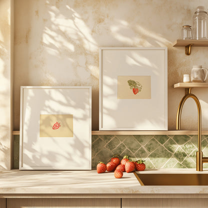 cottagecore wall art vintage fruits strawberries linocut print gallery wall set of 2 modern kitchen botanical decor original artwork berries slice lino print linogravure dining room nature lover gift rustic farmhouse 
Printmaking art, Plant print, plant lover gift, original illustration, hallway, original artwork, green art, one of a kind, office wall decor, nurse gift, niece gift from aunt, new mom gift, new job gift, Engraving, glamoratti wall art, New home gift, new grandma gift, new apartment, plant