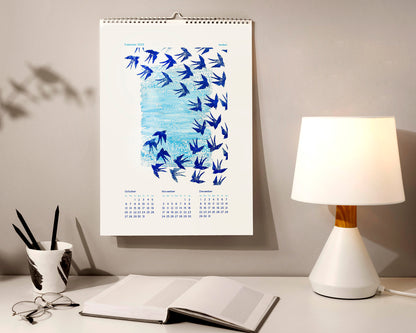 Printable Calendar
Illustrated Calendar
Blue Ocean Waves
Fish Sky Clouds
Blue Birds Digital
Linocut prints
Monotype Prints
Bedroom Wall Decor
INSTANT DOWNLOAD
Nature lover gift
Large 2025 Calendar
Nautical Living Room
New Year Gift
