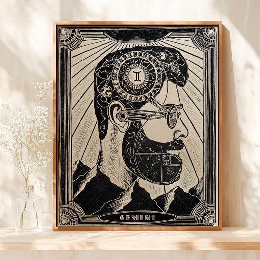 mid century modern personalized zodiac sign linocut print male portrait original artwork large art bedroom wall decor unique ideas gift for him self gift
lino print linogravure Aries Taurus Gemini Cancer Leo Virgo Libra Scorpio Sagittarius Capricorn Aquarius  Pisces block relief one of a kind printmaking handprint vintage eclectic aesthetic moody men bedroom playroom man cave apartment home office decor new home gift self  birthday gift for friend heirloom father day husband man