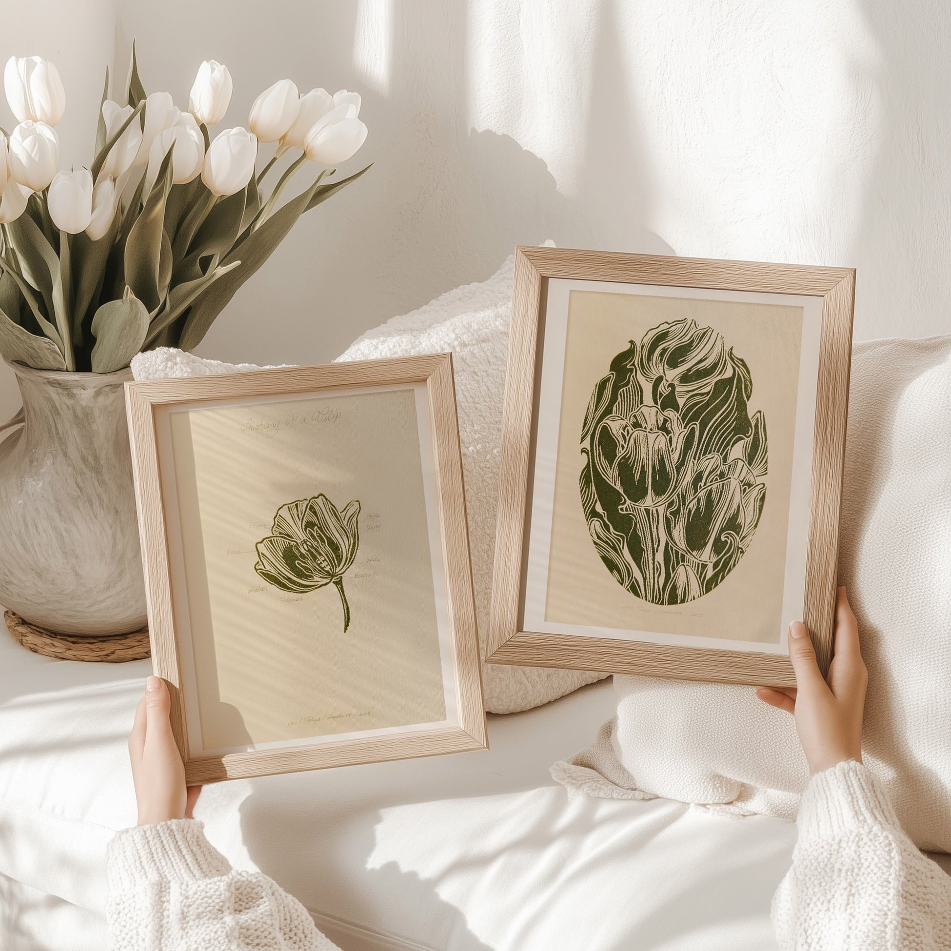 Vintage anatomy of a Tulip flower linocut print Wall art decor gallery wall set of 2 foraged wall art Floral wall art Farmhouse wall decor farm kitchen wall art entryway wall art dorm room decor diy gift Dining Room Decor daughter in law gift cottagecore wall art cottage core Botanical  bookshelf decor Block print Beige color Bedroom wall art bathroom print aunt gift anatomy of flowers Aesthetic wall art A4 Chateaucore