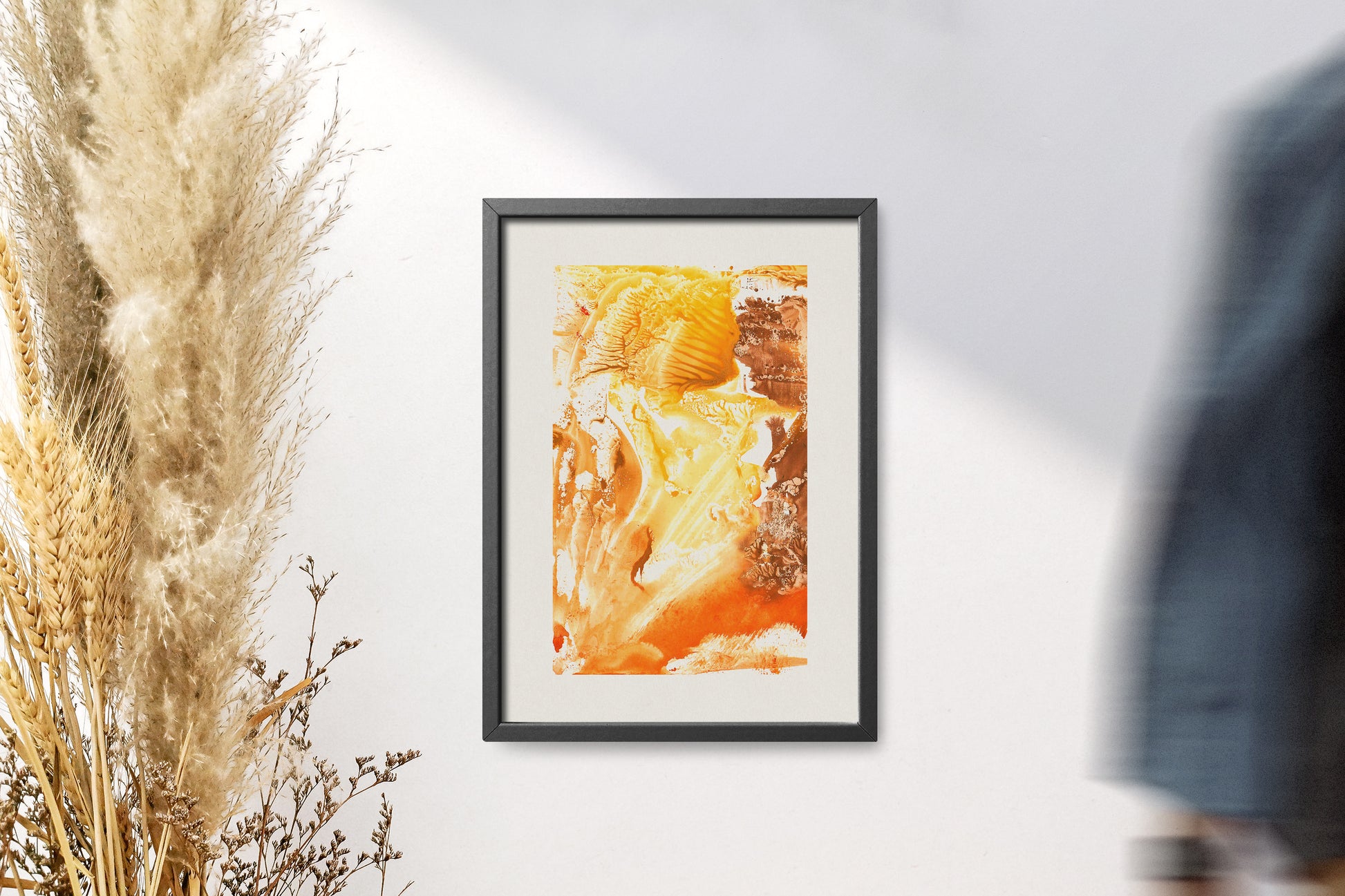 Autumn wall art Warm tones abstract painting monotype poster Printable Fall foraged decor for Bedroom Kitchen Living room INSTANT DOWNLOAD Contemporary farm 