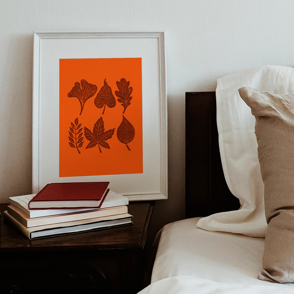 Autumn Orange brown minimalist rustic foraged nature leaves plant printable wall art large linocut prints warm earth tones living room treat yourself digital poster forestcore decor botanical lino linogravure instant download 
Linogravure, Linocut print, Lino print, linoldruck, flower, wall hanging, unique wall art, trendy, thank you gift, boss, hand carved, teacher appreciation gift, Autumn wall art, sister in law gift,  self gift, rustic wall art, retirement, Thankful Wall Decor,Relief print, H