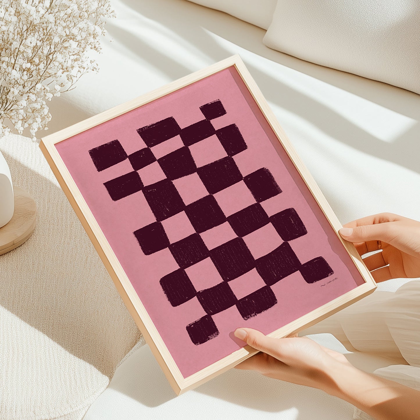 burgundy pink color boho checkered printable wall art trendy bohemian large prints living room contemporary mid century modern preppy room decor digital poster abstract girly girlfriend gift wine downloadable home office bathroom aesthetic soft minimalist minimal organic shape self Scandinavian kitchen instant download geometric hanging moody dorm abstraction hostess mom mother female grandmother above bed housewarming shelf heirloom sister godmother grandmother gift her friend bridal shower