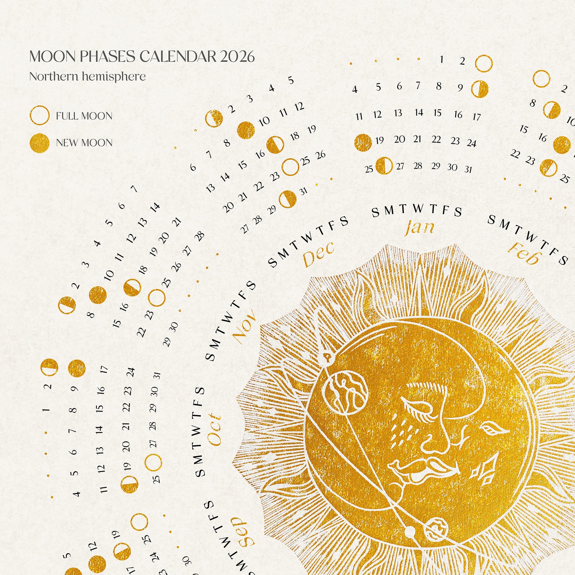 2026 Yearly Printable lunar calendar Gold kiss of the moon and sun + Desktop Ipad wallpaper New Year Christmas gift  illustrated calendar dorm room decor, laundry room decor, mens room decor, home office decor, man cave room,
new home gift, home gift unique, self gift, house warming gift, housewarming gift, thank you gift, Thoughtful Autumn Gift, heirloom gift, long distance gift, gift for husband, thinking of you gift, new job gift, girlfriend gift, gift for boyfriend, gift for her friend, anniversary gift