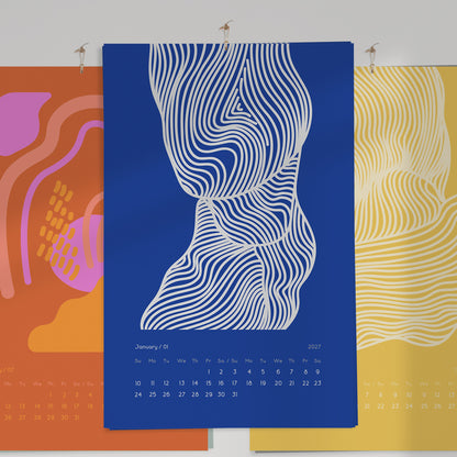 Colorful abstract monthly printable 2027 wall calendar nordic minimalist 11x17in contemporary lines illustrated calendar INSTANT DOWNLOAD new year 2027 gift digital product primary bedroom 2027 trendy color minimalist modern decor rainbow vertical illustration dining room teacher coworker housewarming new homeowner friend home office nature lover large downloadable rustic hanging mother grandmother sister self wife women hostess girlfriend artistic aesthetic christmas unique for her dad him