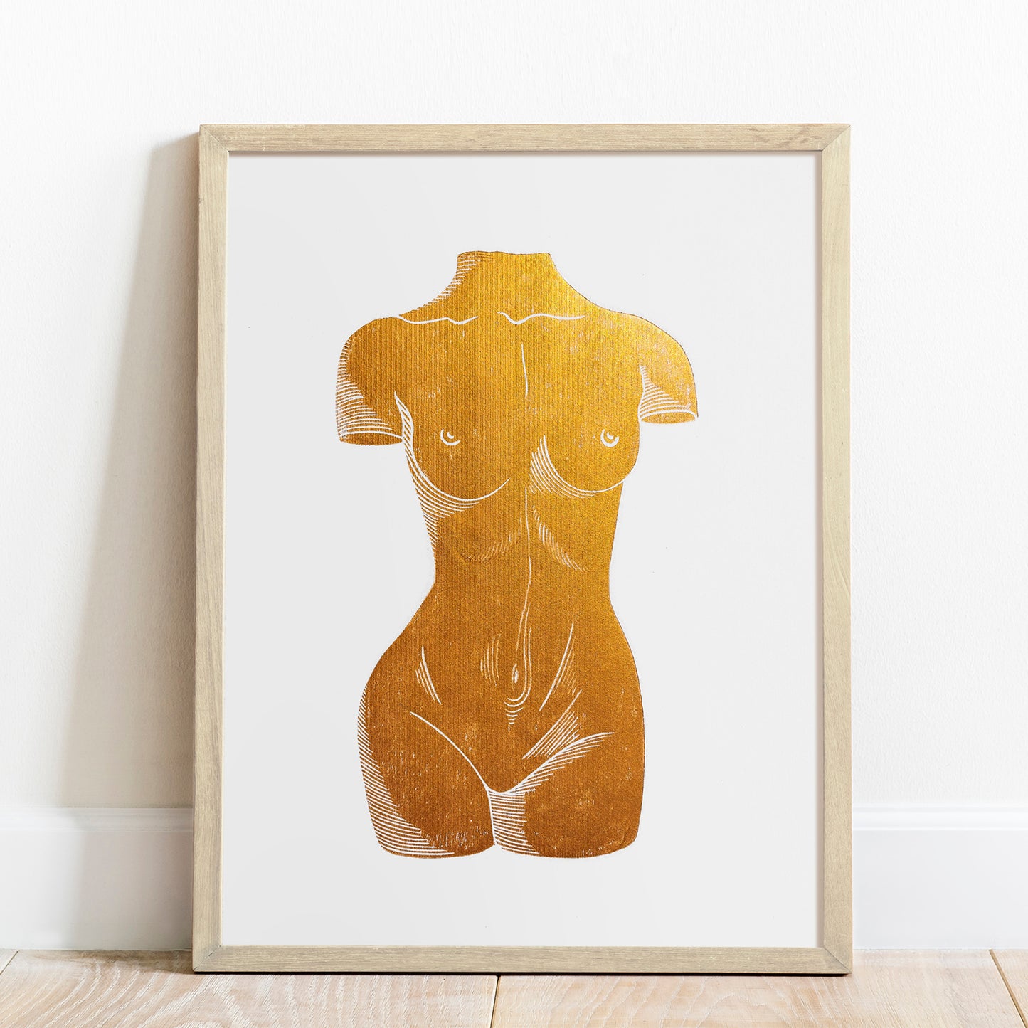 Gold female body statue antique romantic large linocut print original artwork aesthetic classic sculpture nude woman quiet luxury master bedroom she shed gifts modern lino relief monoprint glamoratti wall art sale discounted bust block midimalism bathroom self minimalism hyper-feminine wife daughter big sister girlfriend best friend handmade home nurse daughter in law godmother hostess new mom grandma bridal shower housewarming home office entryway decordried above bed preppy room feminist