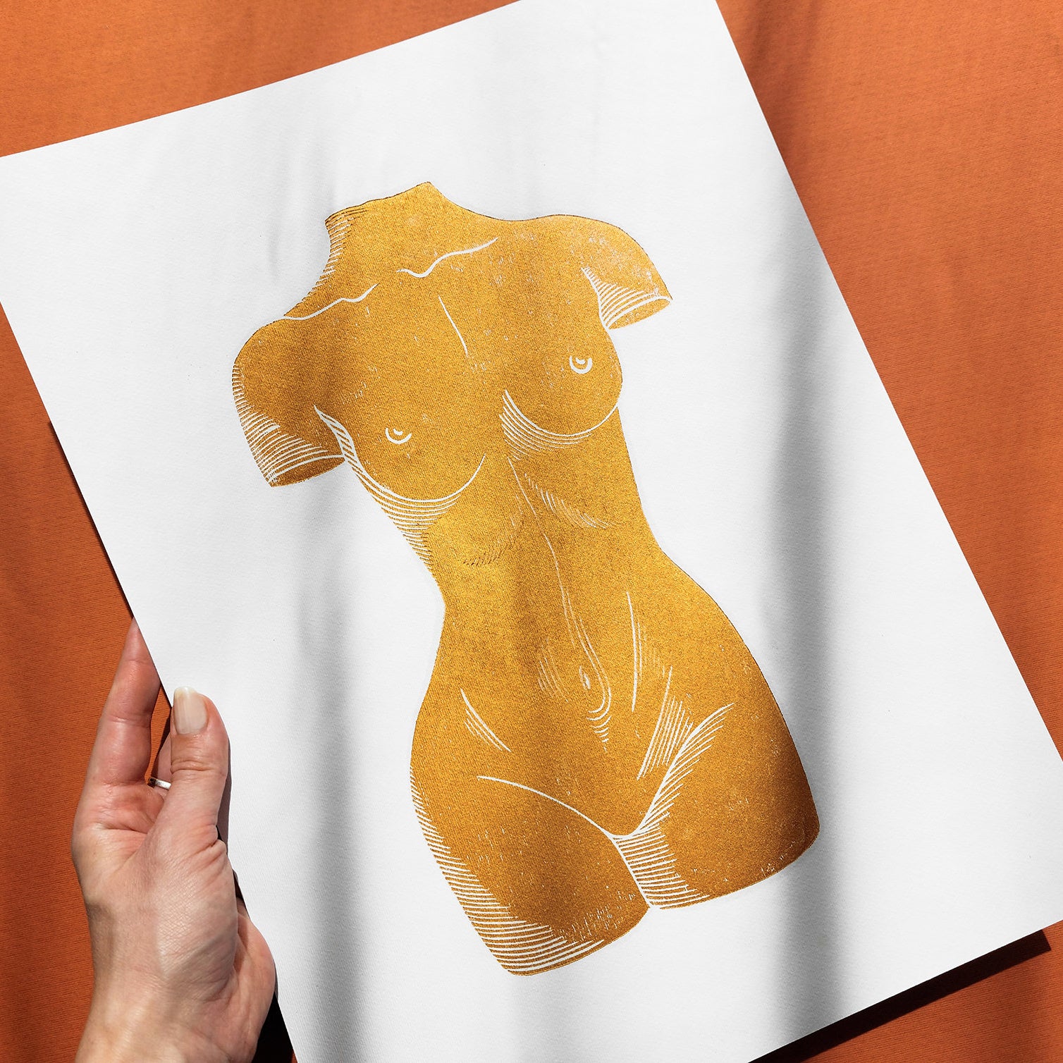 Gold female body statue antique romantic large linocut print original artwork aesthetic classic sculpture nude woman quiet luxury master bedroom she shed gifts
hand carved, wall hanging, unique Vintage art, unique wall art, trendy wall art, thank you gift boss, teacher appreciation gift, Summer wall art, large wall art, sister in law gift, shelf decor, self gift, rustic artwork, Retro scandinavian artwork, handprint, retirement gift, Relief print, realtor closing gift, Printmaking art,