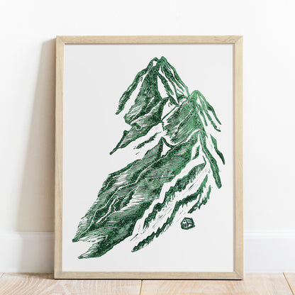 Green mountain with house Linocut print Wall art hanging decor new apartment gift, nature wall art, Nature original art, nature lover gift, mothers day gift ideas, mothers day gift from daughter, mothers day gift, mother in law gift, mom birthday gift, Modern kitchen art, long distance gift, living room wall art minimalist, Living room wall art, laundry room decor, kitchen wall art, Housewarming gift, hostess gift, home gift unique, heirloom gift, handmade gift for women