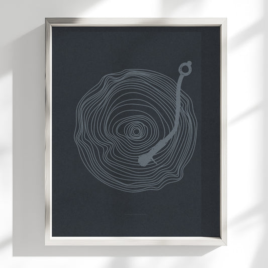 dark metalic blue mid century modern contemporary lines vinyl record prints printable wall art music room man cave decor digital poster gift him masculine decor gift teen boy room for audiophile monochrome abstract living room boyfriend collectors retro fans workspace DJs Minimalist Player audiophiles Scandinavian home office creative interiors musician girlfriend present Housewarming couple Anniversary Bedroom Neutral Minimal Soundwave downloadable instant download husband dark aesthetic