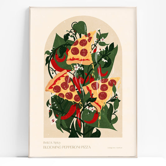 dark green color maximalist prints peperroni pizza blooming chili pepper plant lover gift printable wall art modern kitchen pantry decor floral fast food mom present digital poster american food italian cuisine plant lover gift dining funny vintage retro nature aesthetic beige hostess dish large illustration downloadable farmhouse bedroom living dorm laundry home office mother grandmother godmother sister girlfriend boyfriend husband brother hallway breakfast nook man cave father day garage