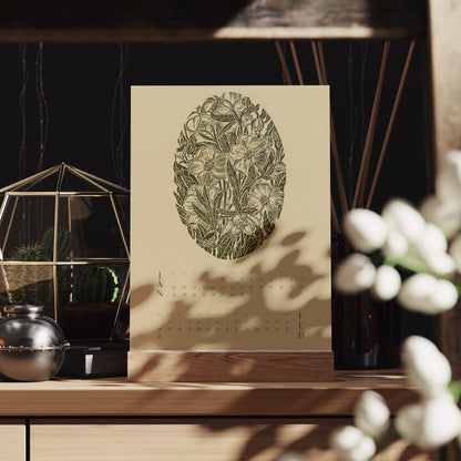printable vintage botanical 2027 wall calendar meadowland green linocut flowers handprint prints nordic lodge home office decor INSTANT DOWNLOAD chrysanthemum iris echinacea peonies vintage linogravure english cottage art floral lino illustrated modern kitchen bedroom new year digital plant lover gift Cottagecore large hostess dining vertical Christmas xmas housewarming new homeowner friend nature rustic farmhouse mother grandmother sister self wife women farm girlfriend godmother gift for her