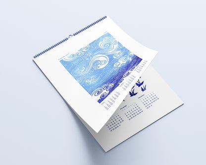 Printable Calendar
Illustrated Calendar
Blue Ocean Waves
Fish Sky Clouds
Blue Birds Digital
Linocut prints
Monotype Prints
Bedroom Wall Decor
INSTANT DOWNLOAD
Nature lover gift
Large 2025 Calendar
Nautical Living Room
New Year Gift
