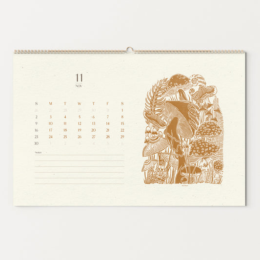 2026 wall printable calendar floral lino prints linogravure ochre color linocut prints monthly botanical wall decor illustrated 11x17in modern kitchen farmhouse wall decor christmas present instant download hydrangea mushroom lotus magnolia birds poppies  bellflowers peonies sunflower snake  rose autumn laves chrysanthemum 
new year gift, christmas present, illustrated calendar, wall calendar 2026, holiday calendar 2026, instant download, digital product, downloadable art, wall hanging, unique wall art
