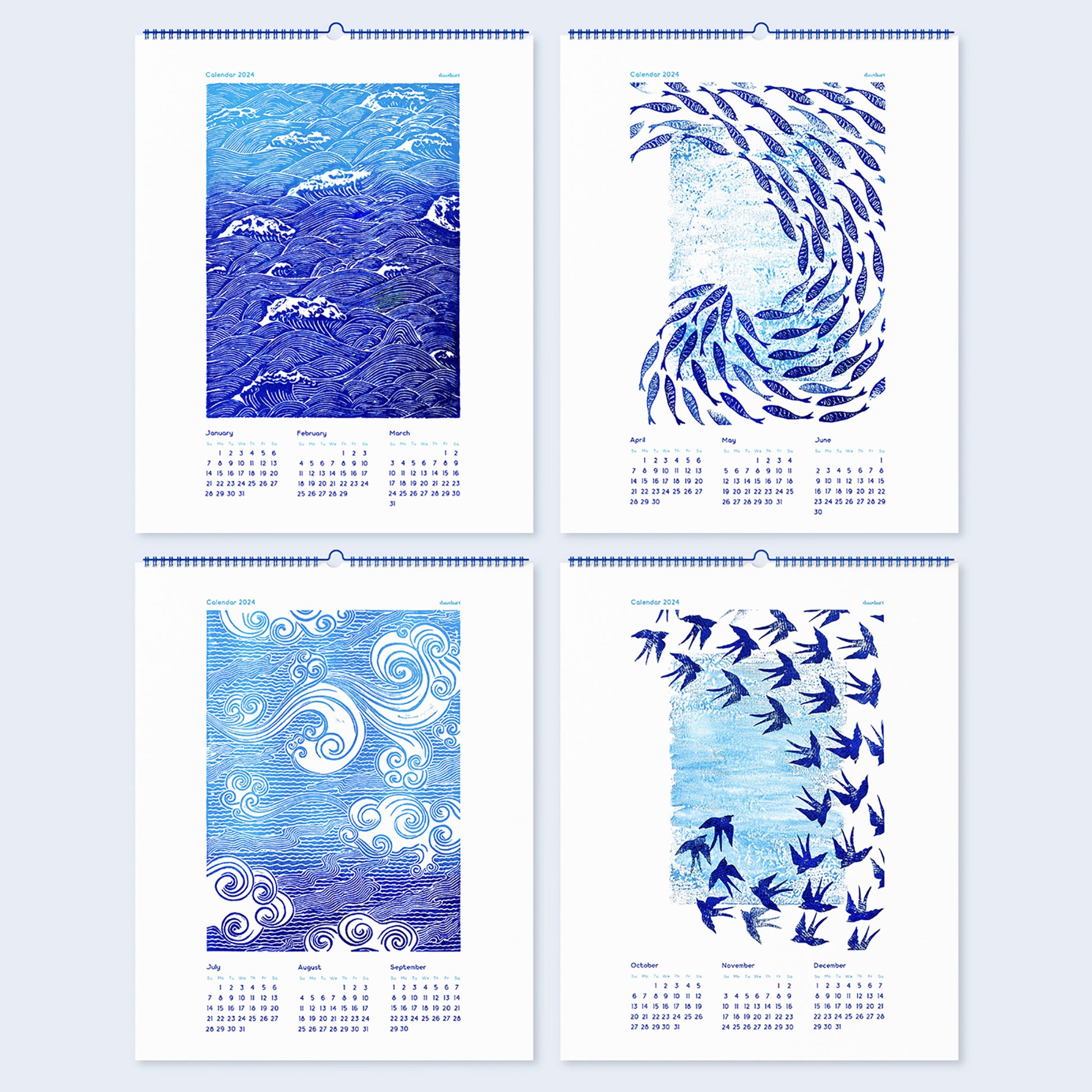2026 wall printable illustrated calendar blue ocean waves fish sky clouds bird linocut monotype prints bedroom decor INSTANT DOWNLOAD coastal wall hampton digital download new year gift ideas 
grandma gift, new mom gift, grandmother gift, gift for aunt, hostess gift, teacher appreciation back to school, host gift, aunt gift, godmother gift, godparent gift, godfather gift, mother in law gift, daughter in law gift, Thanksgiving Gift, sister in law gift, niece gift from aunt, new grandma gift, mothers day gift