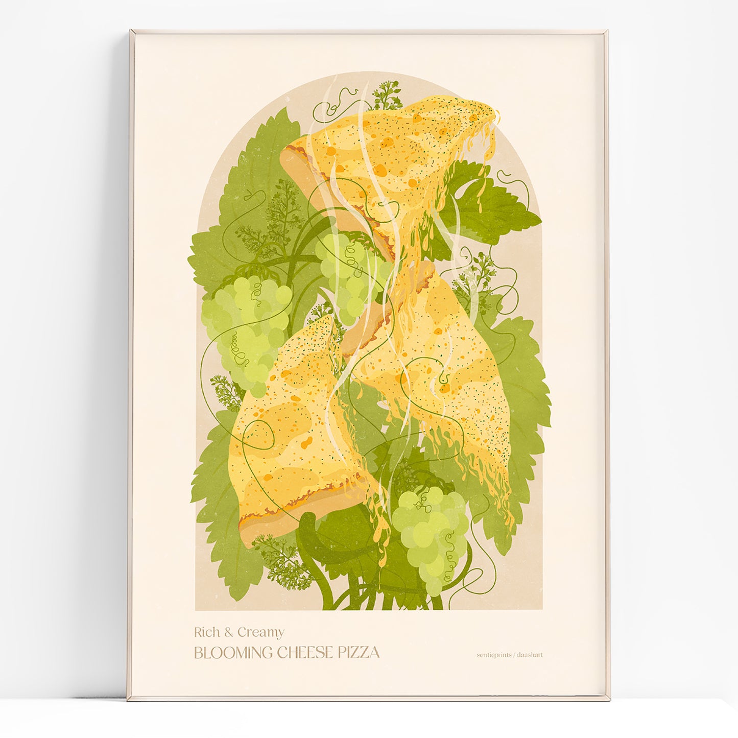 Green yellow beige maximalist prints cheese pizza blooming grape plant printable wall art floral botanical modern kitchen dining room decor italian cuisine floral fast food digital poster retro vintage nature man cave garage breakfast nook leaves man cave garage coffee corner funny lover gift hostess dish large illustration downloadable rustic hanging farmhouse moody bedroom living dorm laundry home mom mother grandmother godmother sister girlfriend boyfriend hallway pantry father day