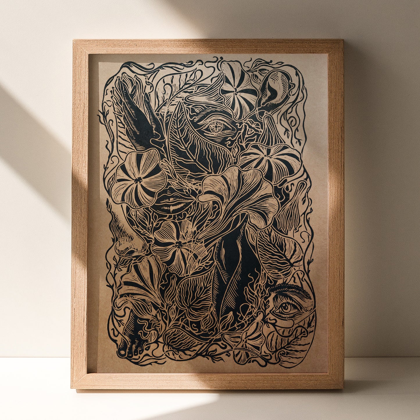 Black craft Cottagecore Body Human Parts Woman Eye Hand Lips Nose Bellflower Linocut Print Original Artwork Color Year 2025 Mocha Mousse Flower Wall Art 
Linogravure, Linocut print, Lino print, flower, wall hanging, unique wall art, trendy, thank you gift, boss, teacher appreciation gift, Summer, Spring wall art, sister in law gift,&nbsp; self gift, rustic wall art, retirement, Relief print, realtor closing gift, Printmaking art, plant lover gift original illustration, original artwork, one of a kind