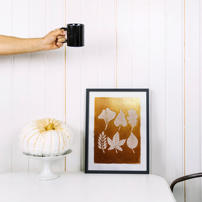 gold acrylic white oil ink autumn wall art linocut print white leaves foraged rustic fall new home gift original artwork one of a kind linogravure lino Warm Earth Tones Seasonal
Rustic Fall Wall Art, original illustration, original artwork, Fall Gift for Her, Hostess, one of a kind, office wall decor, nurse gift, niece gift from aunt, new mom gift, Fall Botanical Print, Thank You, handmade educational, new job gift, New home gift, christmas gift ideas, new grandma gift, housewarming gift, new apartment