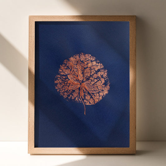 Dark blue plant monotype print botanical wall decor bronze leaf original artwork cottagecore art living room one of a kind thoughtful teacher nature lover gift chateaucore bedroom christmas gift for professor 
minimalist large farm housewarming printmaking hostess rustic grandmother wife daughter big sister sister girlfriend new home plant farmhouse foraged modern kitchen laundry entryway decordried home office decorated appreciation back to school thoughtful Present Thank You self Unique