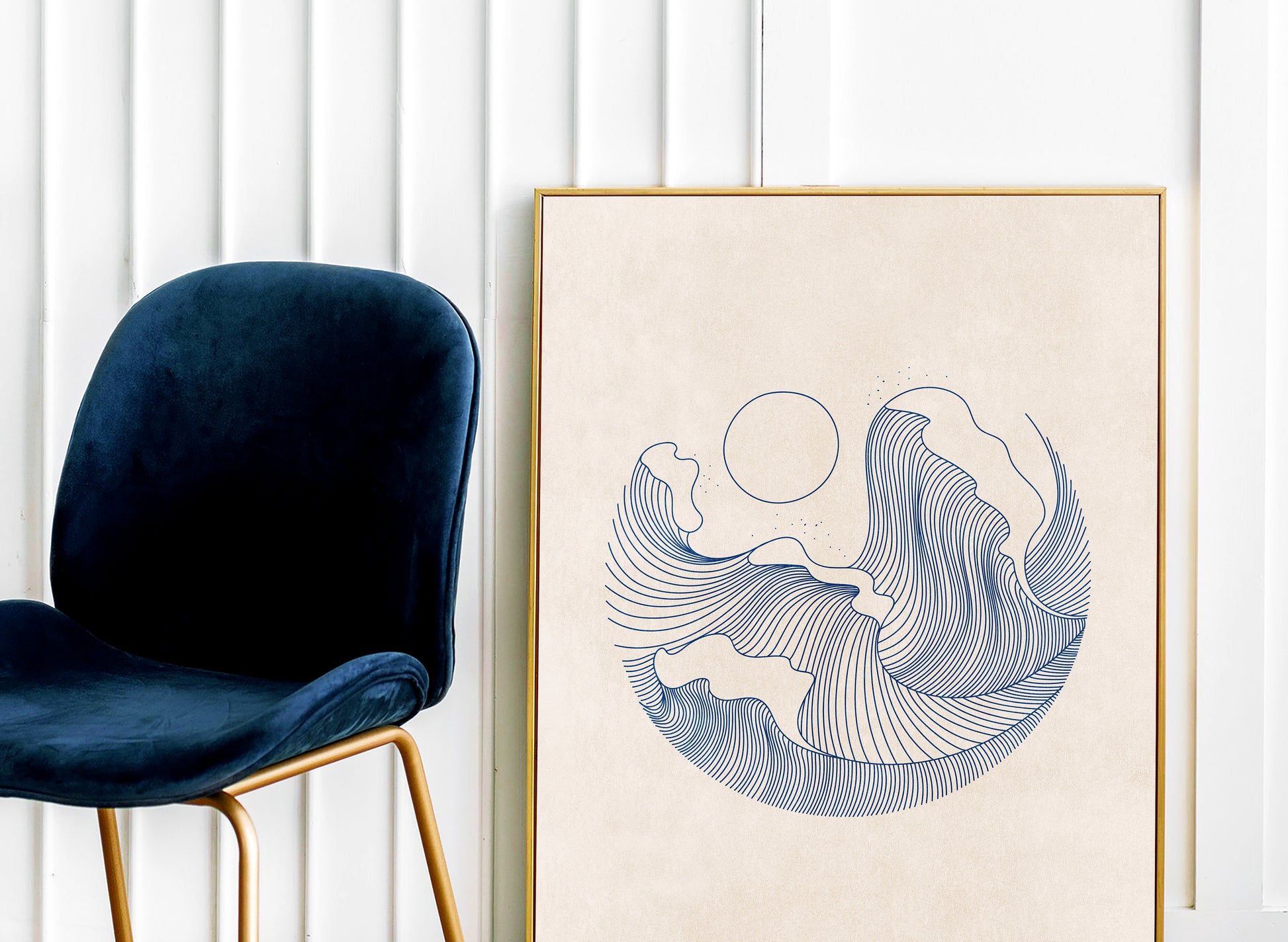 Printable wall art Neutral scandinavian Geometric line Blue abstract lines wave sun poster Large moon digital Vintage minimalist mid century modern Trendy living room bedroom decor New first home gift simple boho prints Housewarming kitchen All 13 used